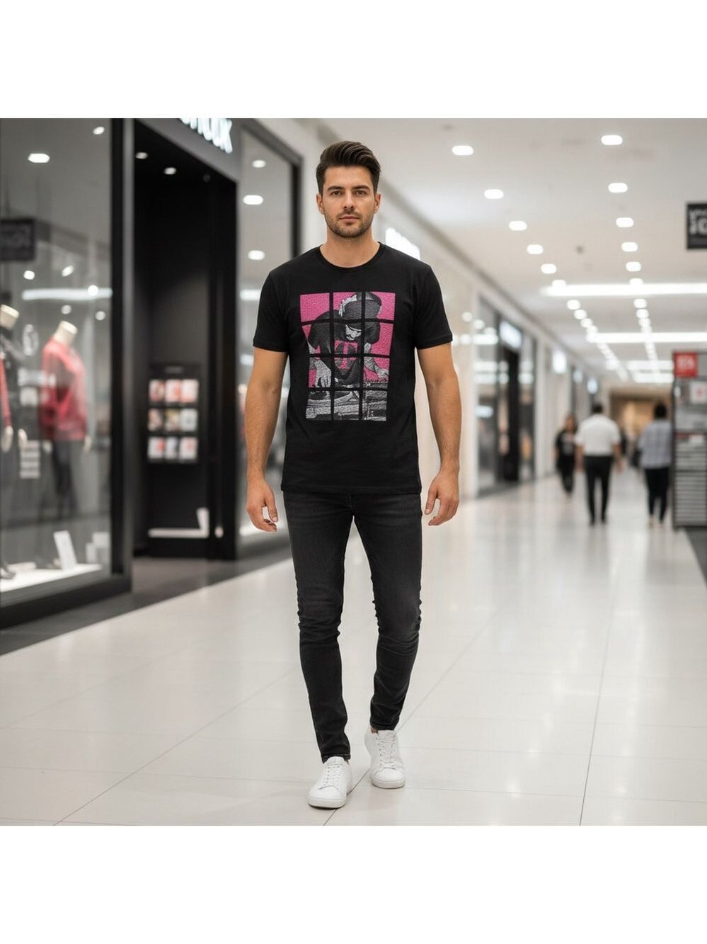Men's T-Mobile Short Sleeve Tee - Size S - Black/Pink